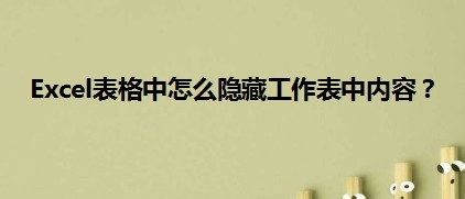 Excel表格中怎么隐藏工作表中的内容