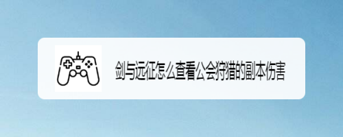 剑与远征怎么查看公会狩猎的副本伤害