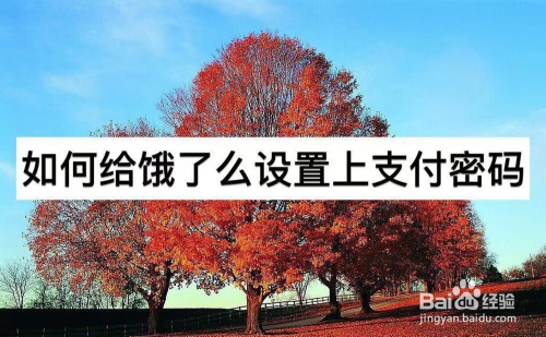 如何给饿了么设置支付密码