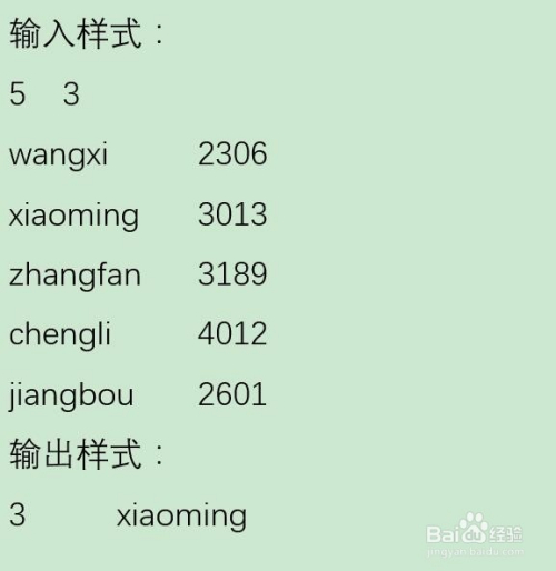 跑步成绩排序后输出K名次姓名C++怎样实现