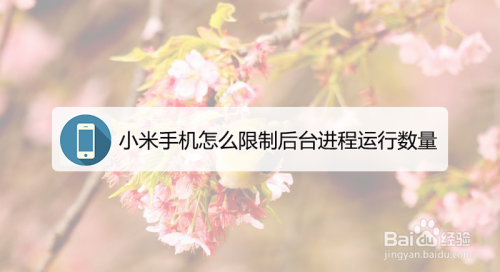 小米手机怎么限制后台进程运行数量