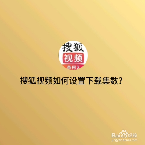 搜狐视频如何设置下载集数