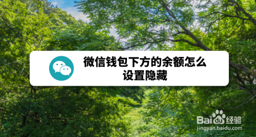 微信钱包下方的余额怎么设置隐藏