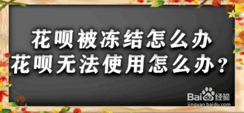 花呗被冻结怎么办 花呗无法使用怎么办
