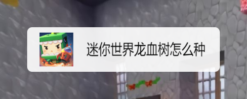 迷你世界龙血树怎么种