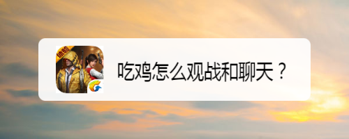 吃鸡怎么观战和聊天