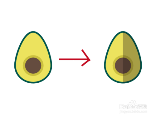 AI扁平风插画中怎么让图案一半的颜色变暗