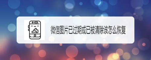 微信图片已过期或已被清除该怎么恢复