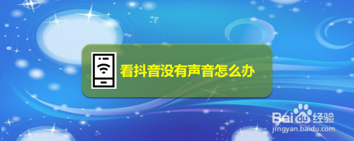看抖音没有声音怎么办