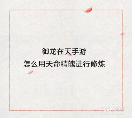 御龙在天手游怎么用天命精魄进行修炼